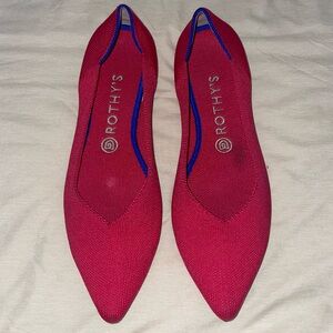 Hot Pink Rothy's Comort ballet flats Slip On Loafers Womens Size 10
